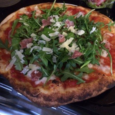 Wood fired Arugula Pizza