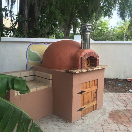A 24 inch Rustico Model pizza oven built by Forno Nardona.