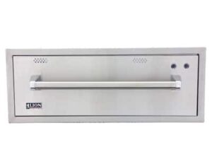 A Lion BBQ Warming Drawer is the perfect accessory to your custom outdoor kitchen.