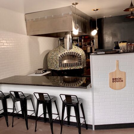 Commercial pizza oven in a pizzeria.