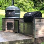 Forno Nardona Napoli model pizza oven installed with a rustic outdoor kitchen at a cabin in N.C.
