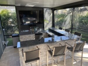 Forno Nardona Tampa built Outdoor Bar/Kitchen with Kegerator.