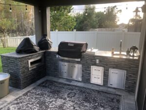 Outdoor Kitchen by Forno Nardona in modern gray and black.