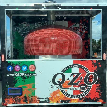 48" Commercial Nardona Rustico with red glass tile in a Pizza Truck