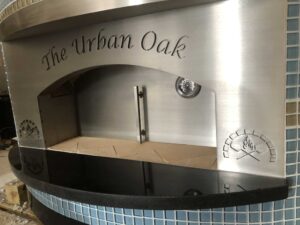 Engraved Stainless Face Plate for The Urban Oak restaurant