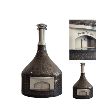 A collage of 3 photos of the Vesuvio in copper tile.