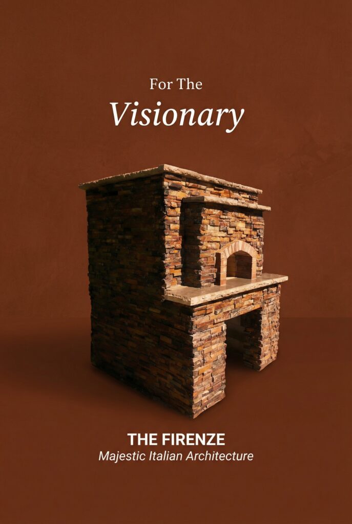 "For the visionary ... The Firenze" with a warm brown background.