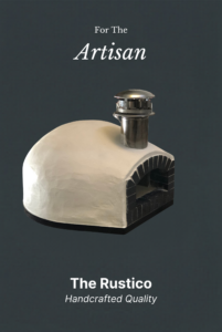 The Rustico in a smooth cream stucco finish with a brack firebrick face on a black background.