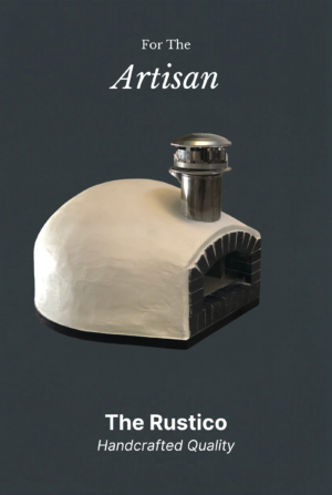 The Rustico in a smooth cream stucco finish with a brack firebrick face on a black background.